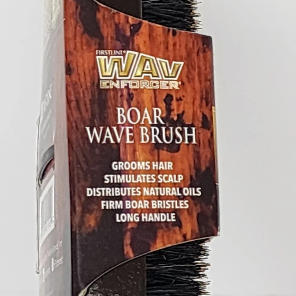 WAV ENFORCER #552 Boar Wave Brush Firm Bristle Long Handle Grooming Hair 100%